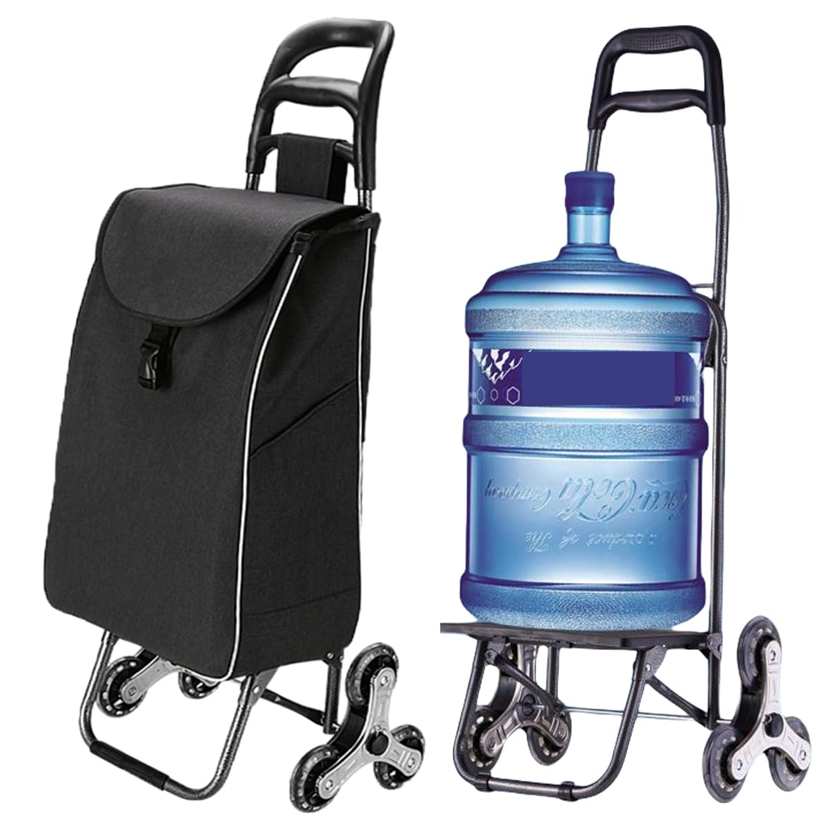 HASTHIP Stair Climber Trolley 6-Wheel Luggage Trolley Stair Climbing Hand Truck with Folding and Telescoping Handle, Stair Climbing Dolly Hand Carts for Shopping, Moving, Office Use HASTHIP Stair Climber Trolley 6-Wheel Luggage Trolley Stair Climbing Hand Truck with Folding and Telescoping Handle, Stair Climbing Dolly Hand Carts for Shopping, Moving, Office Use